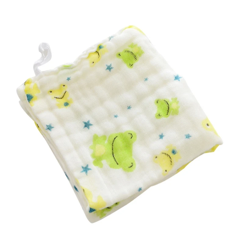 Детское муслиновое одеяло детское полотенце детское шестислойное газовое детское хлопковое маленькое полотенце с принтом из мультфильмов детское полотенце для мытья рук - Цвет: B