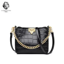 LAORENTOU новые женские сумки из натуральной кожи, Воловья кожа крокодила, модные роскошные женские кожаные сумки через плечо
