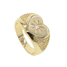 Новое поступление золотого цвета, стильные кольца на палец с фианитами, в форме сердца, крошечное обручальное кольцо для женщин, женские ювелирные изделия