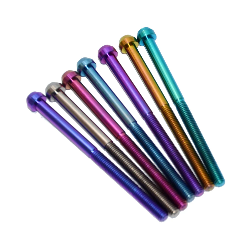 

TITST DIY Multicolor Bolts Titanium Screws Grade5 Titanium Bolts for Racing Motorbike M6*90 2pcs