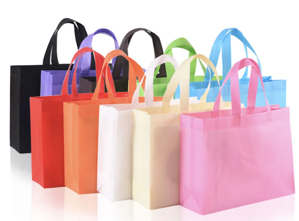 100 шт./партия сумки многоразового использования для покупок женские сумки нетканые тканевые сумки на плечо сумка-Органайзер для хранения Tote