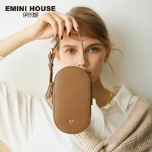 EMINI HOUSE овальная сумка для телефона, сумки через плечо для женщин, роскошные сумки, женские сумки, дизайнерская мини-сумка из спилка