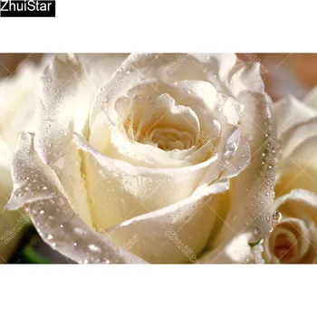 

Full Square 5D DIY Diamond Painting "White flower" Embroidery Cross Stitch Mosaic Home Decor Gift CJ17