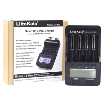 

Liitokala Lii-500 LCD 3.7 18650 18350 18500 16340 17500 25500 10440 14500 26650 1.2 V lithium AA AAA NiMH battery charger