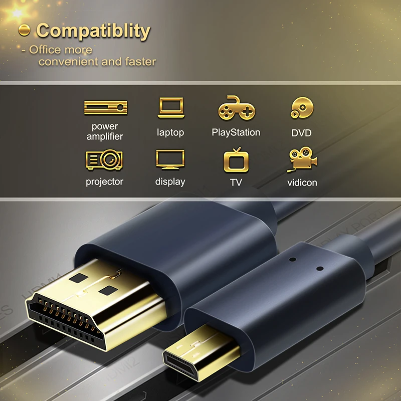 Compra al por mayor Cable HDMI 2.0 chapado en oro 4k 60hz para PS4 TV –  CABLETIME