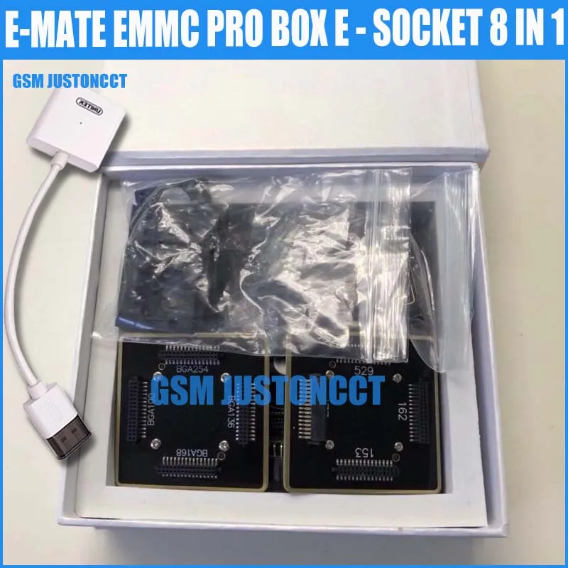 2018 новые оригинальные E-MATE коробка EMMC BGA 8 IN1 Поддержка BGA100 136 168 153 169 162 186 221 529 254 для легкий JTAG плюс UFI коробка Rif