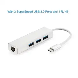 Тип C на USB адаптер USB C Ethernet с Ethernet Кабель-адаптер RJ45 Gigabit сети для 10/100 Мбит/с