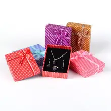 108 комплект ювелирных изделий дисплей коробки картон Прямоугольник Подарочная коробка с губкой День Святого Валентина пакеты, смешанные цвета, 90x70x26 мм