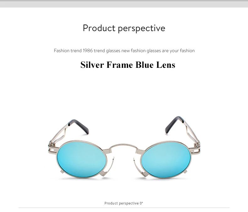 2019 Metal Oval Frame Steampunk Gothic Vampire Sunglasses Unisex Retro 1980s UV400 Sun Glasses Cosplay Styling Oculos De Sol