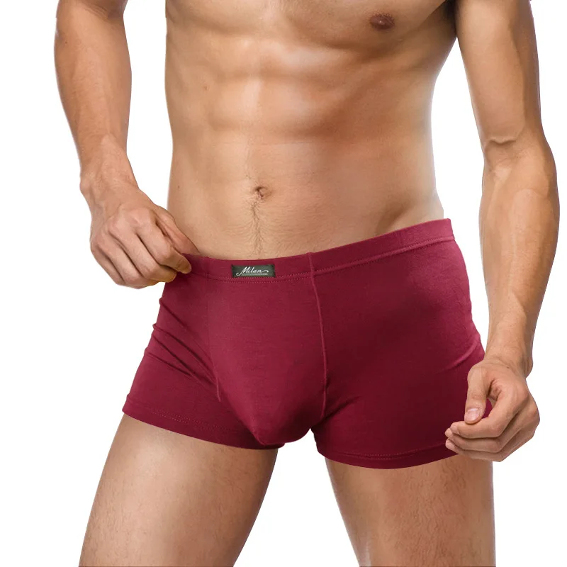 

2019 New Men's Underwear Boxer Shorts Bamboo Fiber Solid Color Pants Breathable Antibacterial Pantalones Para Hombres