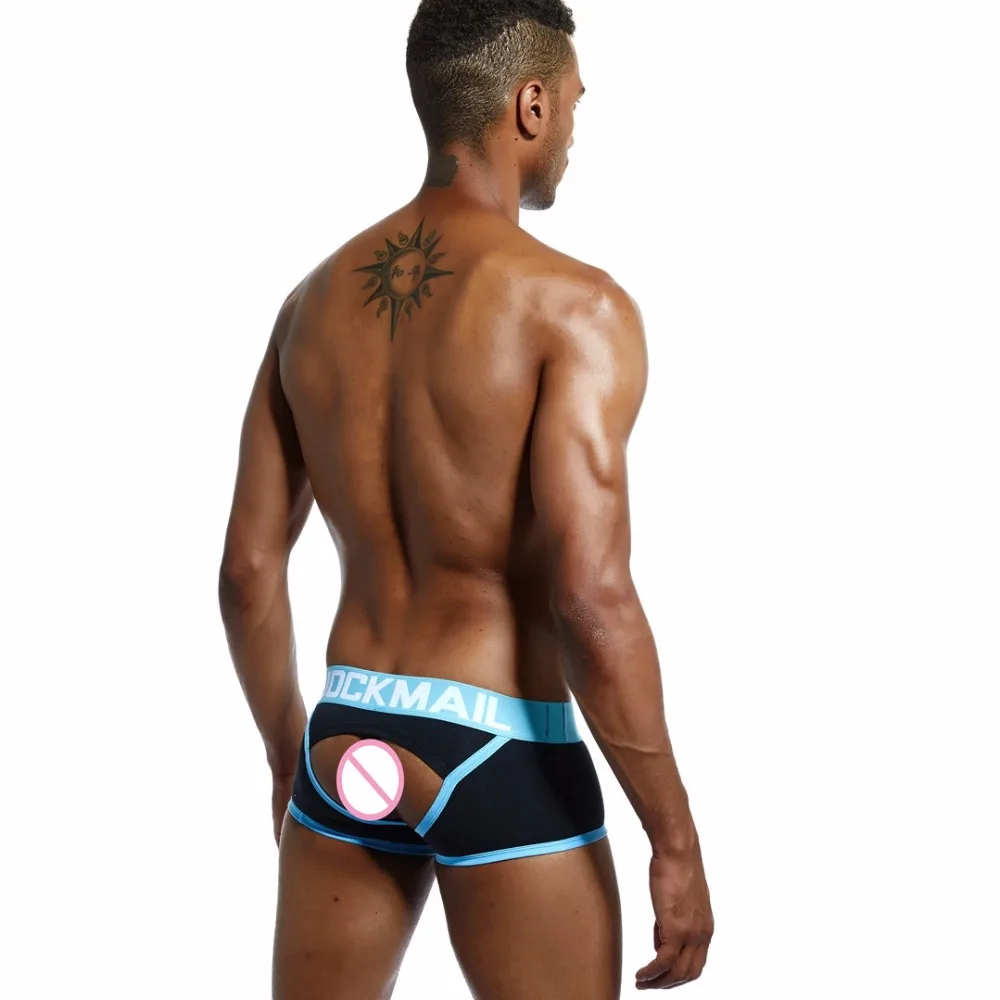 best mens underwear JOCKMAIL Brand Men Underwear Boxer shorts Backless Buttocks Cotton Sexy open back Gay Men Underwear JockStrap cuecas Gay panties mens boxers with pouch