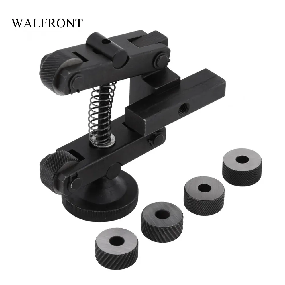 WALFRONT Linear Knurl Tool Carbon Steel Knurling Wheels Adjustable