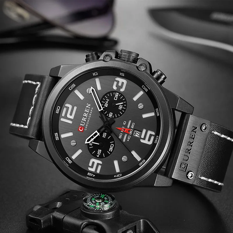 

Relogio Masculino Mens Watches Top Brand Luxury Men Military Sport Wristwatch Leather Quartz Watch erkek saat Curren Brand Watch