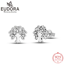 Аутентичные серьги-гвоздики Eudora из стерлингового серебра 925 пробы для женщин и девочек, романтический подарок, модные ювелирные изделия из стерлингового серебра