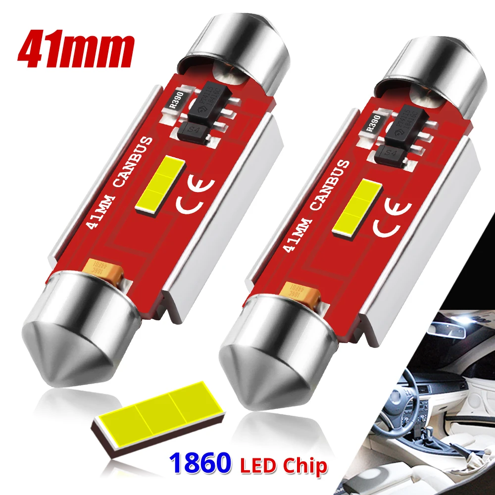 

New Festoon 41mm C5W C10W LED Bulbs CANBUS 1860 SMD White Lamp For Car Auto Interior External Dome Trunk License Plate Lights