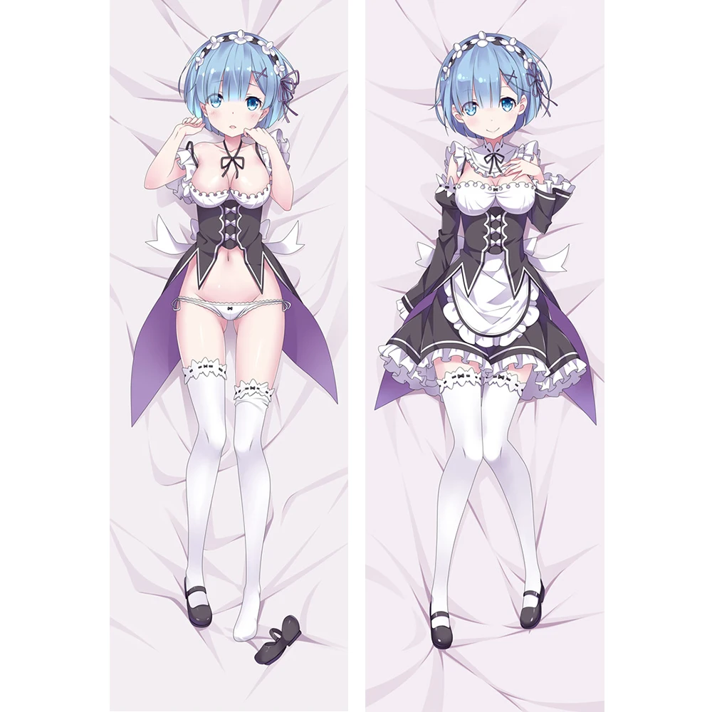 Re Zero Emilia Anime Hugging Body Pillow Case Cover Dakimakura 150x50cm