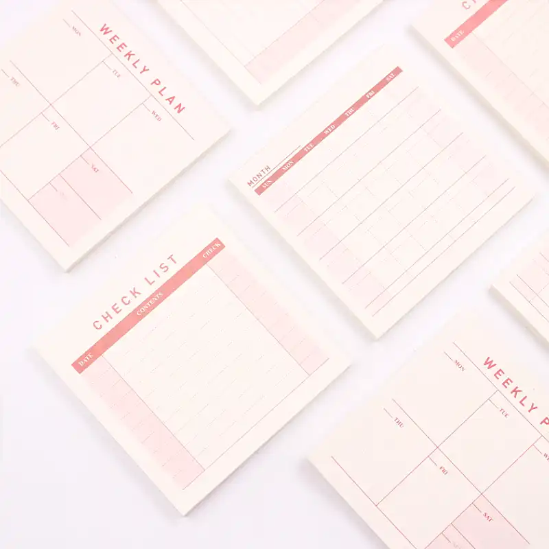 2 PCs Notebooks Day Week Month Planner Notebook//to Do List//Checklist//Sticky Notes Agenda Office School Supplies Weekly