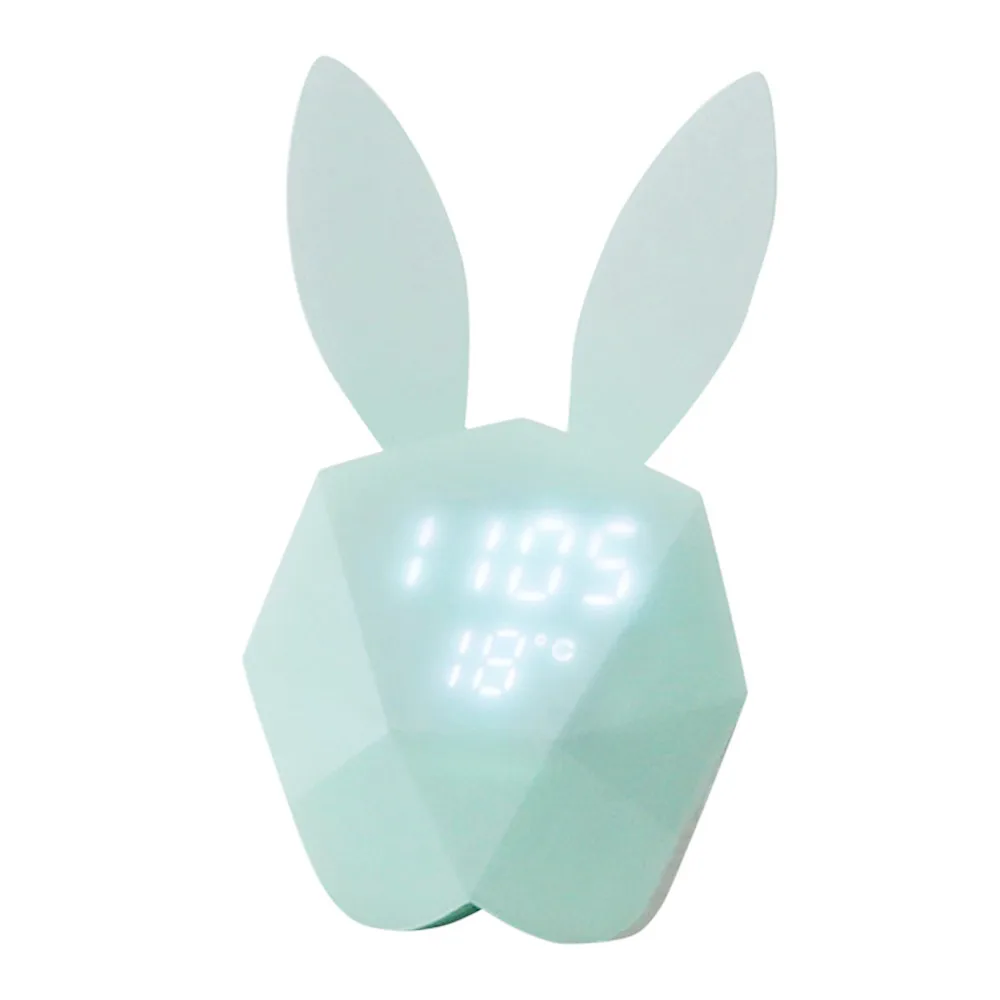 Цифровой USB Кролик модель будильник светодиодный часы многофункциональные Повтор Дисплей время ночник настольная настольные, декор дома
