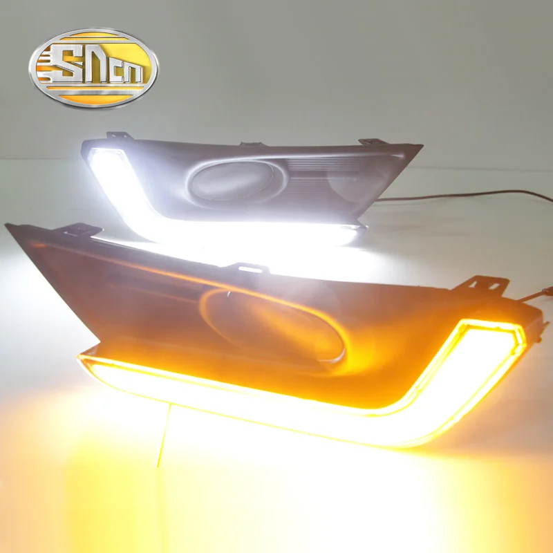 

SNCN 2PCS LED Daytime Running Light For Honda CR-V CRV 2017 2018 Yellow Turn Signal Relay Waterproof 12V DRL Fog Lamp Decoration