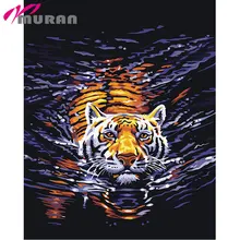 Муран Горячие Безрамные Картины живопись по номерам DIY цифровой холст Картина маслом абстрактный Тигр стены искусства украшения дома