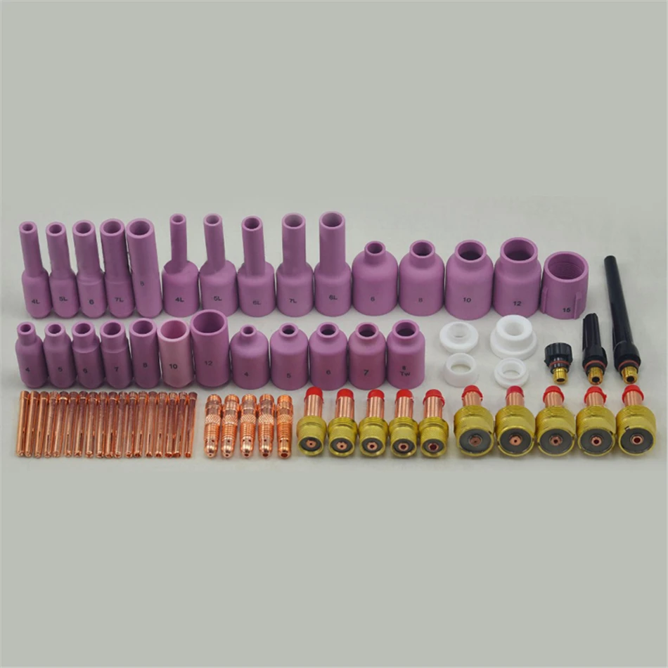 

Tig Torch Welding Alumina Nozzle & Collet Body Complete TIG Consumables Kit Gas Lens Fit SR WP17 18 26 Excellent Quality ,67PK