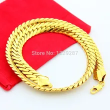 Цена по прейскуранту завода латунная длина: 60 см ширина: 7 мм абсолютно шейный платок Высокое качество Мужская цепочка 24 K ожерелье
