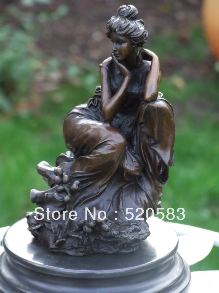 

WONDERFUL NOUVEAU SIGNED BRONZE STATUE SCULPTURE NO RESERVE