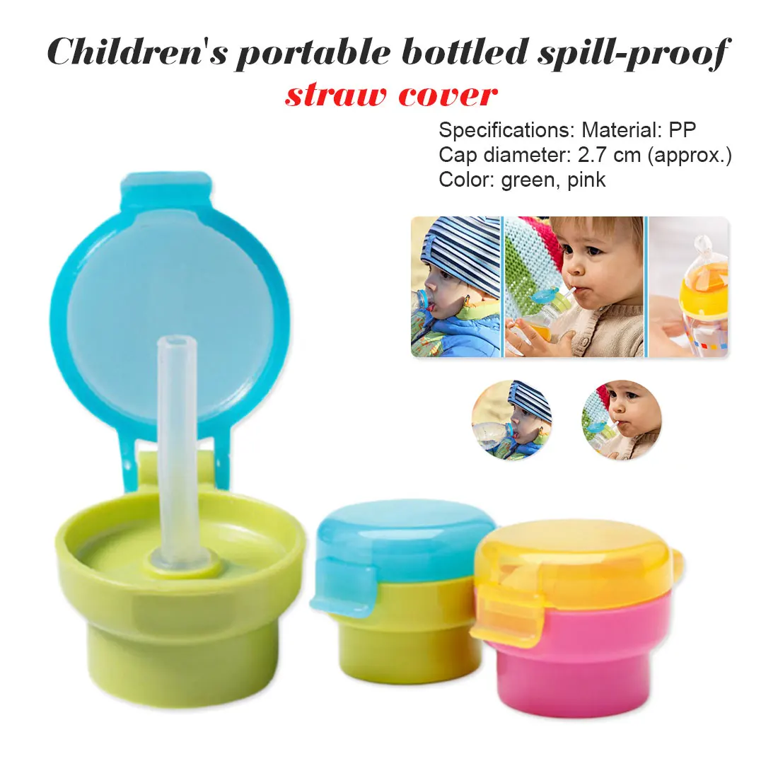 

Drinking Straw For Baby Infants No Spill Choke Cute Water Bottle Adapter Cap With Tube Kid Easy Portable Hygiene Drink Feeder