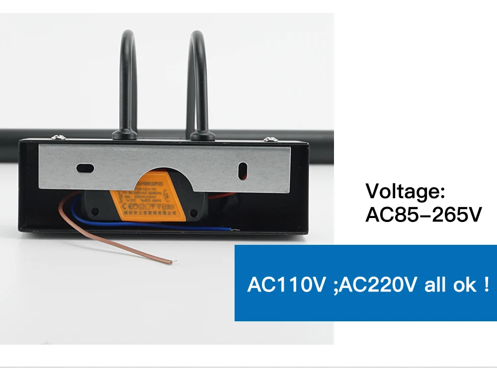 LUCKY светодиодный настенный светильник для помещений современный черный AC90-260V настенный промышленный светодиодное освещение зеркала в ванной 8 Вт 12 Вт Водонепроницаемый нержавеющий