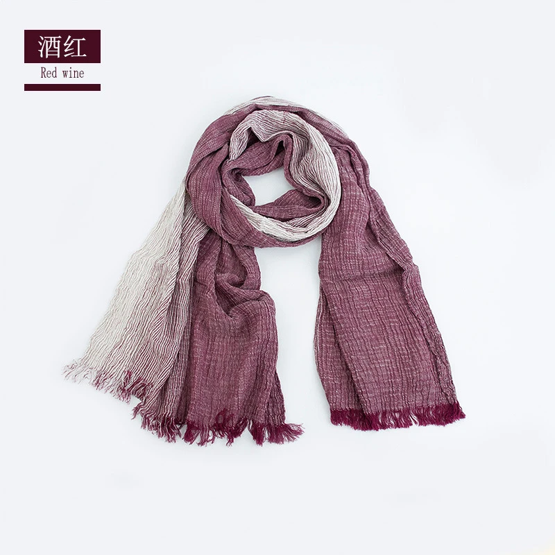 mens blanket scarf Unisex Men Women Ombre Shawl Spring Summer Cotton Blend Gradient Scarves Hijab Casual Male Scarves Crinkle Global Scarf YG367 mens linen scarf
