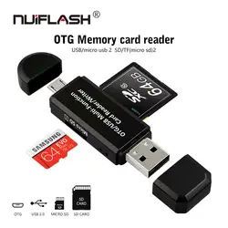 Nuiflash usb 2,0 multi устройство чтения карт памяти OTG Тип c android адаптер мини кардридер для micro SD/TF microsd читателей компьютер