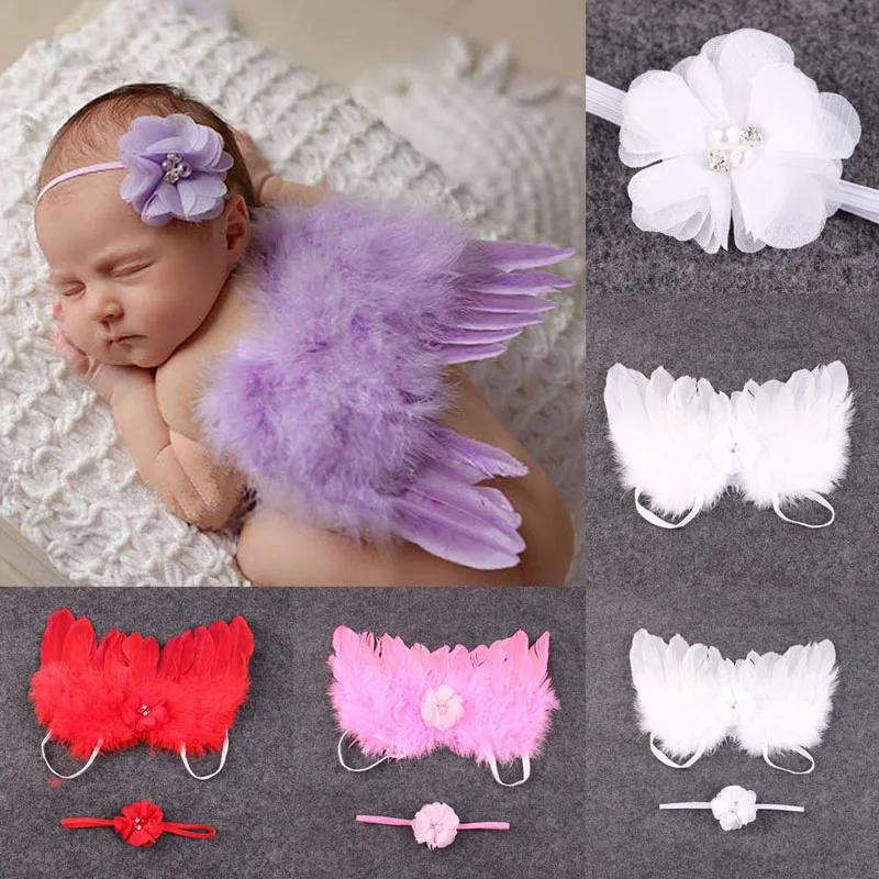 Infant Newborn Boy Girl Fairy Feather Pure white Angel Wings Decor T Lh 