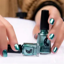 Craney Mirror Nail Polish Plating Silver Paste Metal Color Stainless Steel Mirror Silver Nail Polish For Nail Art Green