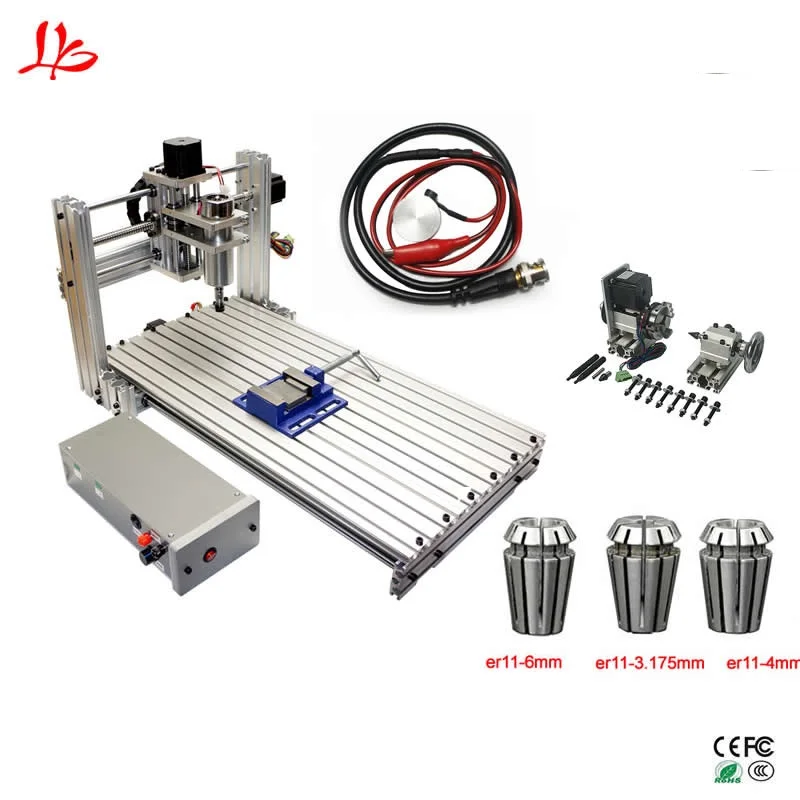 CNC 3060 гравировальный станок для резки 4aixs алюминий медь дерево ПВХ pcb резьба машина