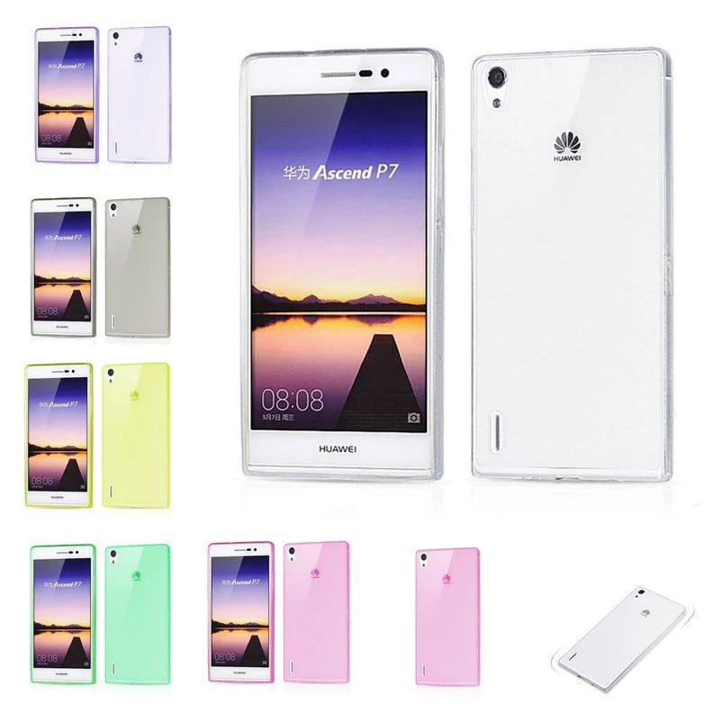 Fundas para huawei funda original transparente ultradelgada colorida suave funda huawei ascend p7 Fundas teléfonos móviles con bolsa|phone bag|bag casefunda huawei p7 - AliExpress