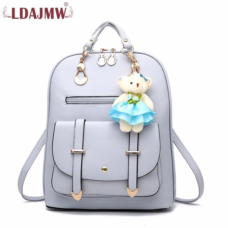 LDAJMW Новое поступление женские рюкзаки однотонный модный кожаный рюкзак на