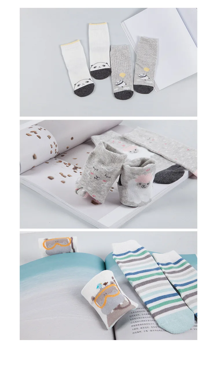 Детские носки, милые детские носки, хлопковый с принтом животного, детские носки, партия, забавная обувь с рисунком кота лисы для мальчиков и девочек, 1 партия = 2 пары
