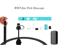 HD720P WI-FI USB отоскоп Камера уха Палочки инспекции визуальный видео ушной серы Палочки Чистый инструмент Наборы 3in1 OTG USB Android Камера