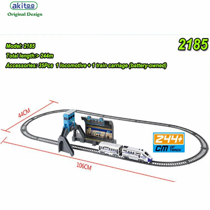 Akitoo 1020 моделирование высокоскоростного рельсового автомобиля вагон Электрический поезд гармония пуля поезд детская игрушка форма