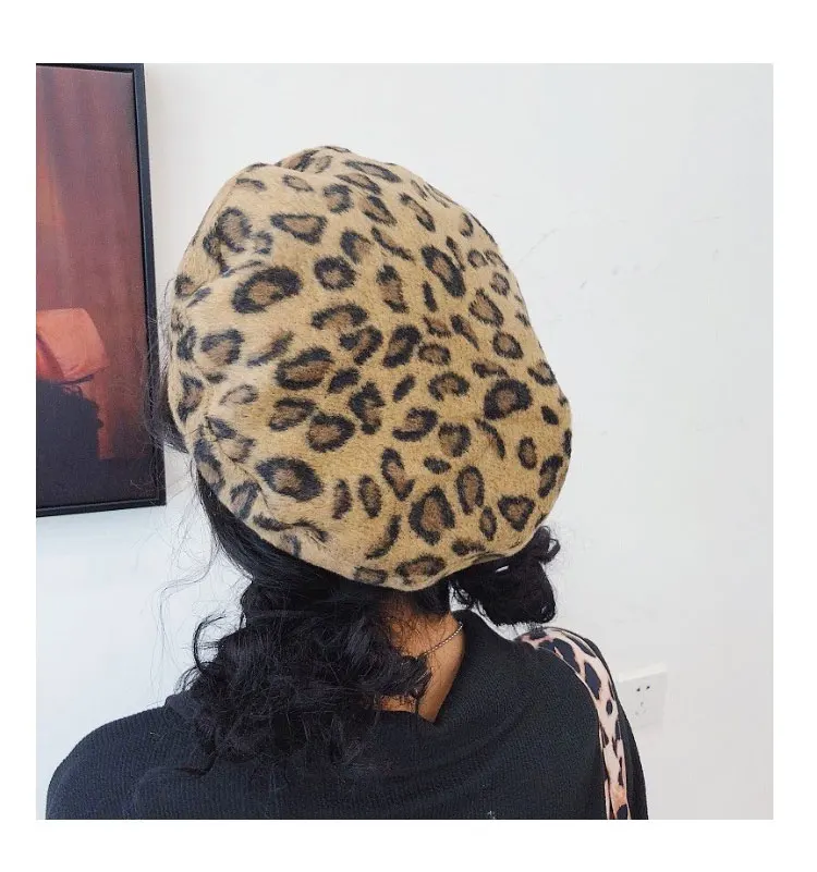 beret hats for women Beret Leopard Autumn Winter beret women        berets caps for women (8)