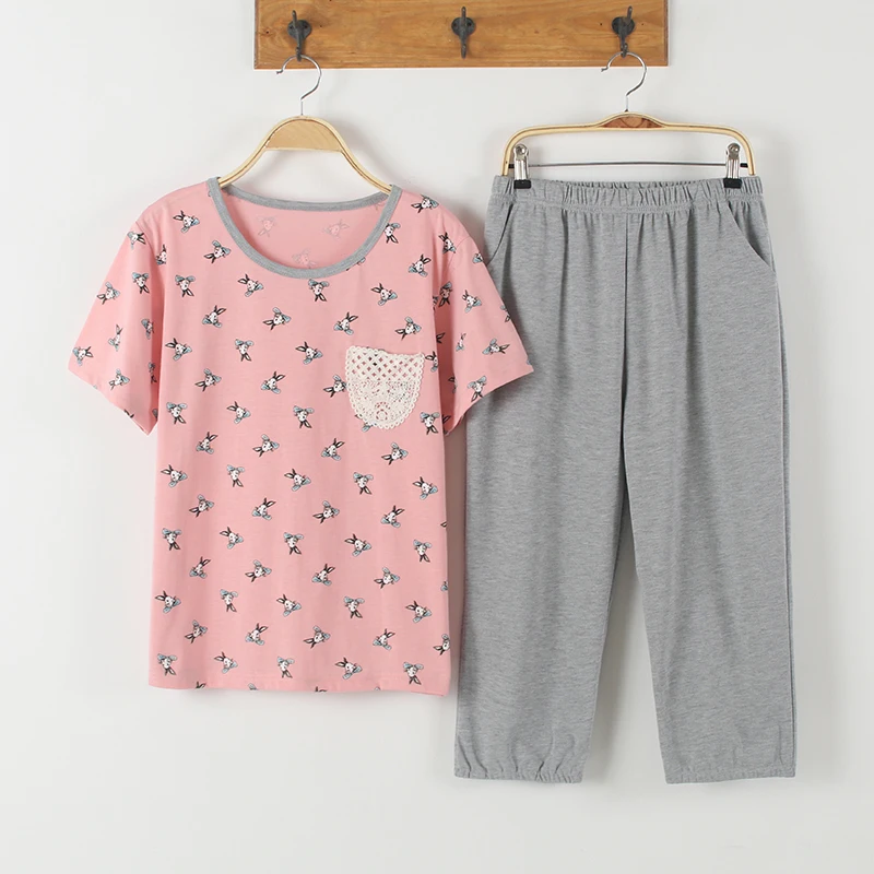 

2019 New Brand Women Pajamas Sets Animal Cartoon Large Size Girls Sleepwear Women's Pijamas Suit Home Clothes Pyjama Femme