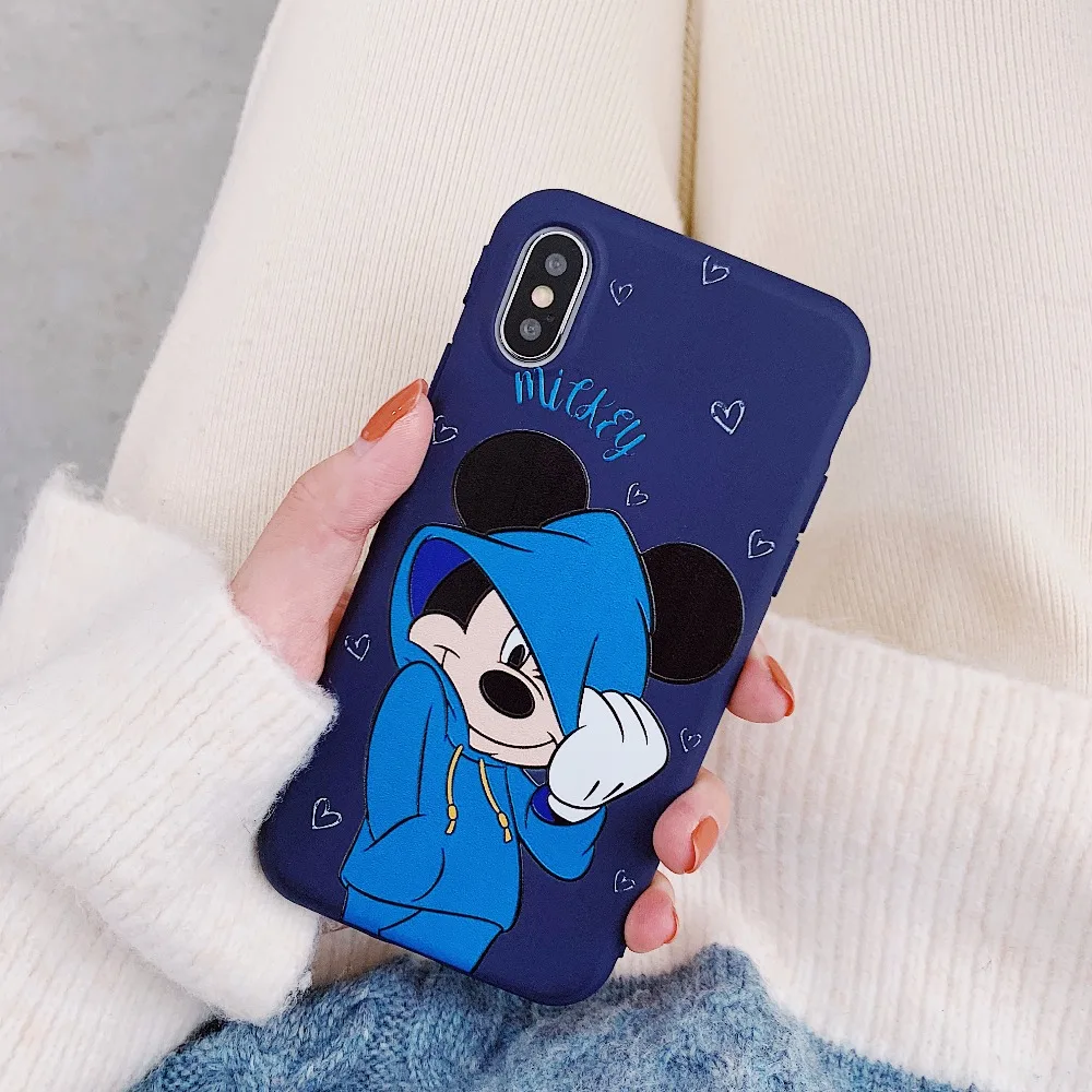 GYKZ Cartoon Mickey Minnie Mouse Couple Case For iPhone 7 X XS MAX 6 6s 8 Plus Cute Pink Heart Phone Shell For iPhone XR Coque