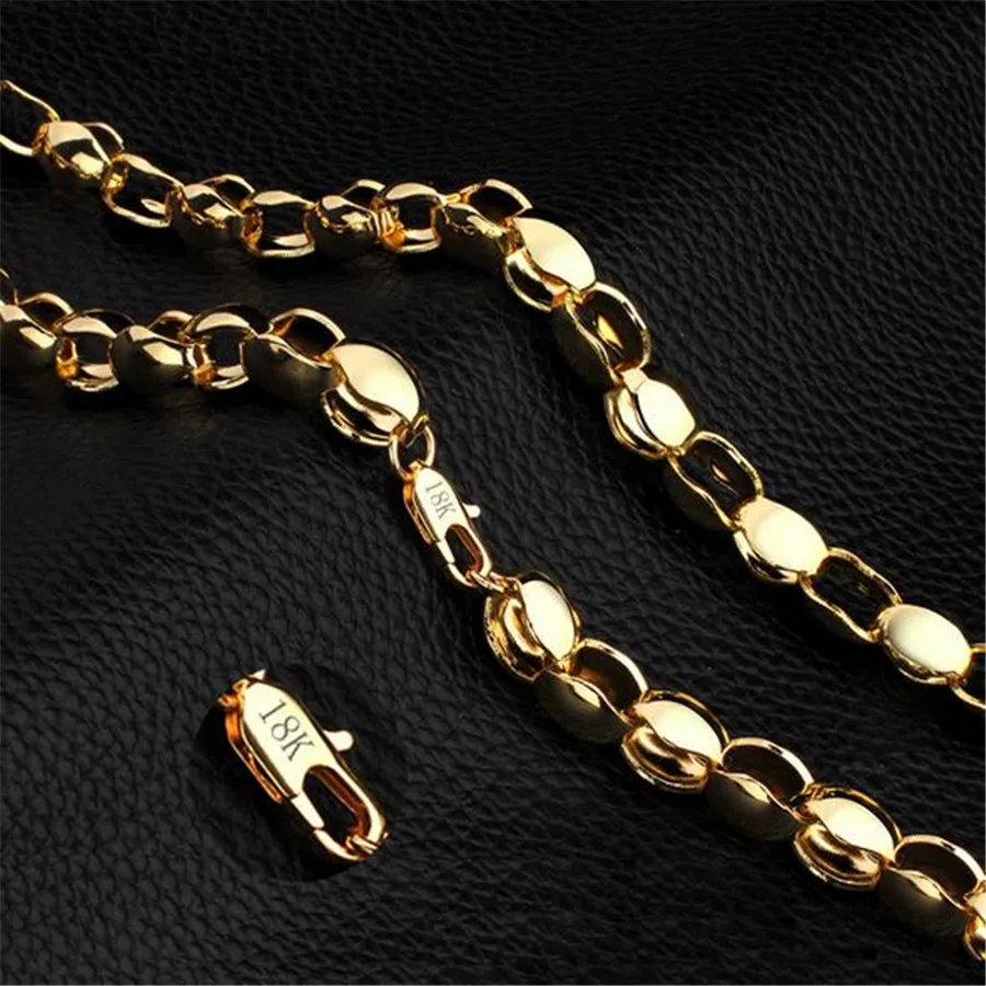 Free Shipping Golden 18 K Chain Necklace 20 inch Men's Personality