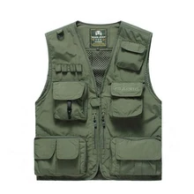 Летние мужские спортивные военные жилеты с рыбками, пальто для репортёра, для стрельбы в армейском городке, мужские клетчатые пальто цвета хаки, жилетка NIANJEEP, новинка