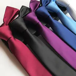 Новый полиэстер 6 см узкая версия плотная Для мужчин галстук моды Для мужчин костюм галстук аксессуары простой сплошной Цвет Бизнес
