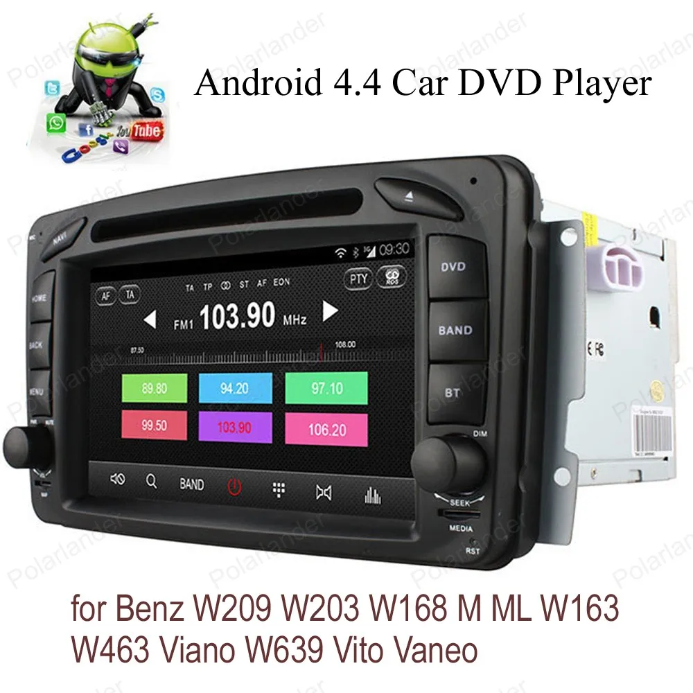 Android4.4 автомобильное DVD радио для B/enz W209 W203 W168 M ML W163 W463 V/iano W639 V/ito V/aneo Quad Core wifi 3G BT GPS