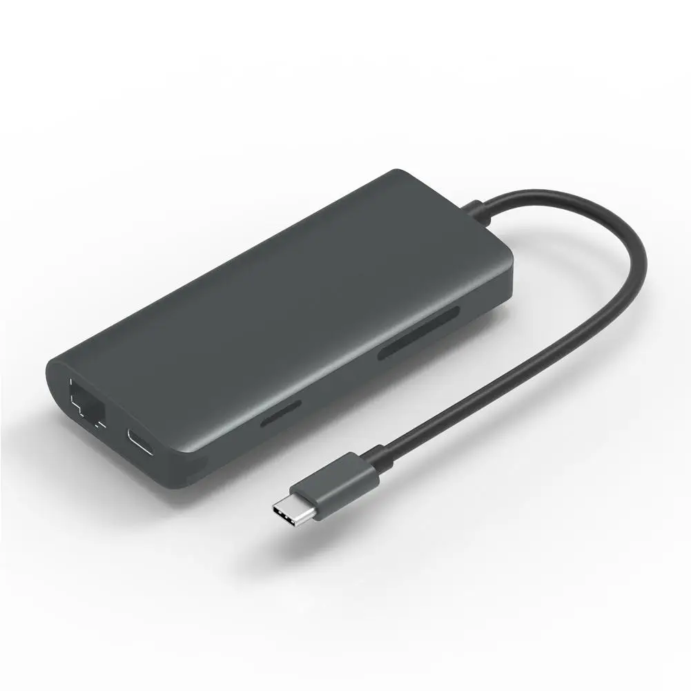 Docking Station Type - C To HDMI 3 Ports USB 3.0 SD TF Card Reading Gigabit Lan Port PD HUB 8 In 1