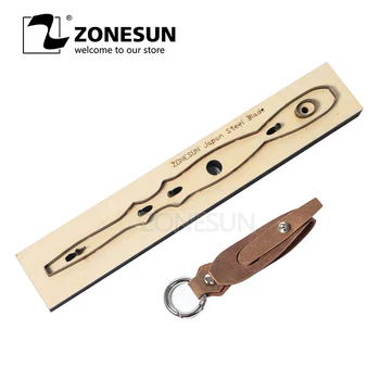 

ZONESUN F1 Leather Punching Die Key Fob Cutting Die For Handmade Key Ring Key Cover Earphone Handicraft Leather Tool Accessory
