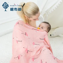 Муслиновое Пеленальное бамбуковое детское ежемесячное одеяло с единорогом мягкое банное полотенце для новорожденного пеленки для младенца одеяло для коляски s детская накидка Inbakeren