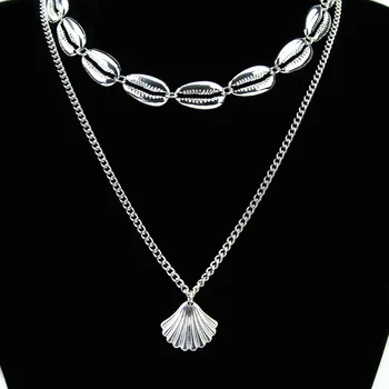 

TOUCHEART Silver Color Seashell Layered Necklace&Pendants For Women Choker Necklace Femme 2019 Charm Jewelry Necklaces SNE190083